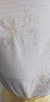 Tesatura Matasoasa Alb Broderie Nude MAT1180